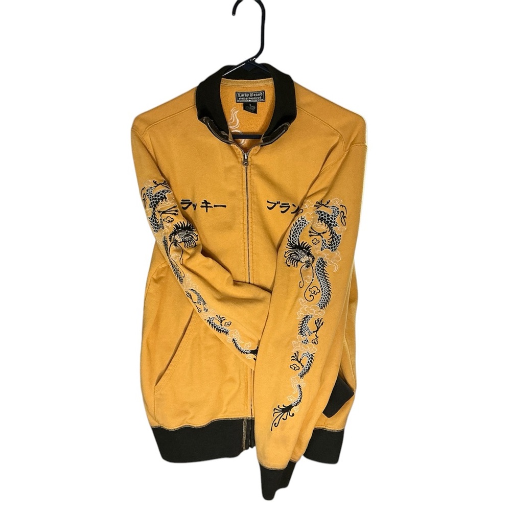 Lucky Brand Dragon Jacket Yellow and Black Size Small